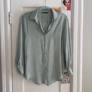 Zara Satin Button Down